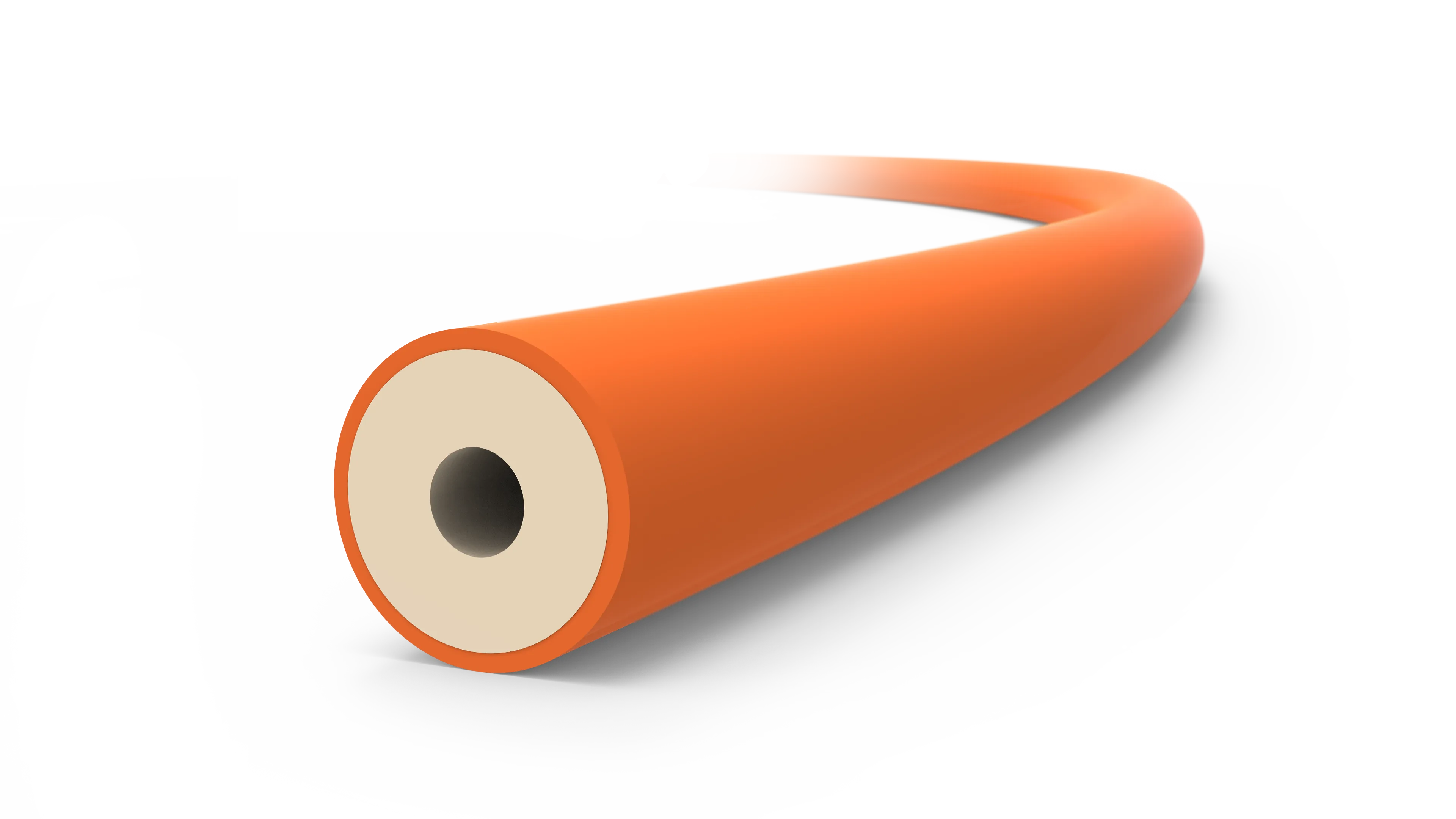 1/16" Orange Dual-Layer Color-Coded PEEK Tubing (0.5mm ID)