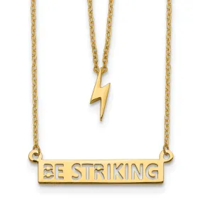14K Gold Two-Strand Lightning Necklace with Polished Finish