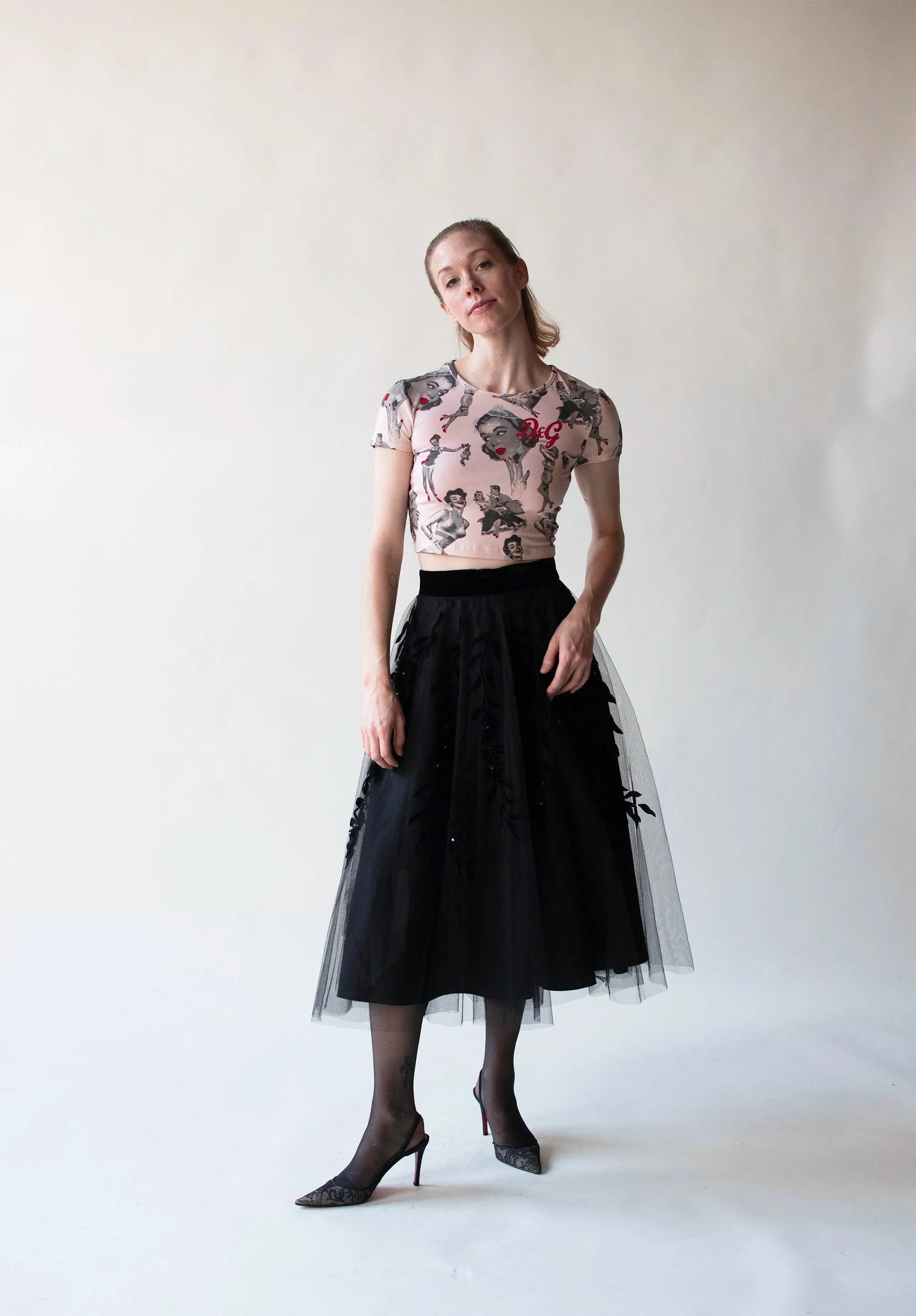 1950s Black Tulle Skirt