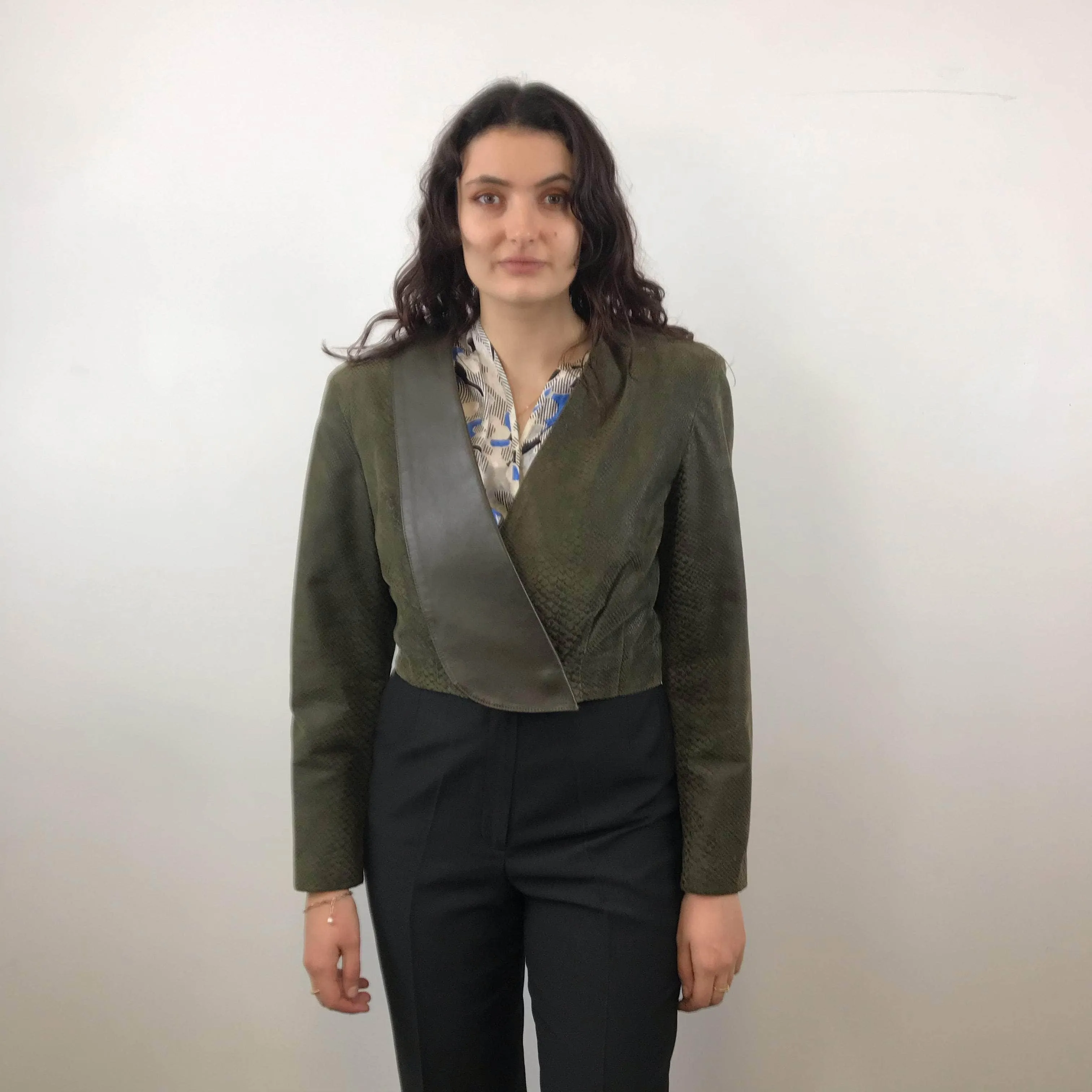 1980s Danier Cropped Leather Jacket Medium