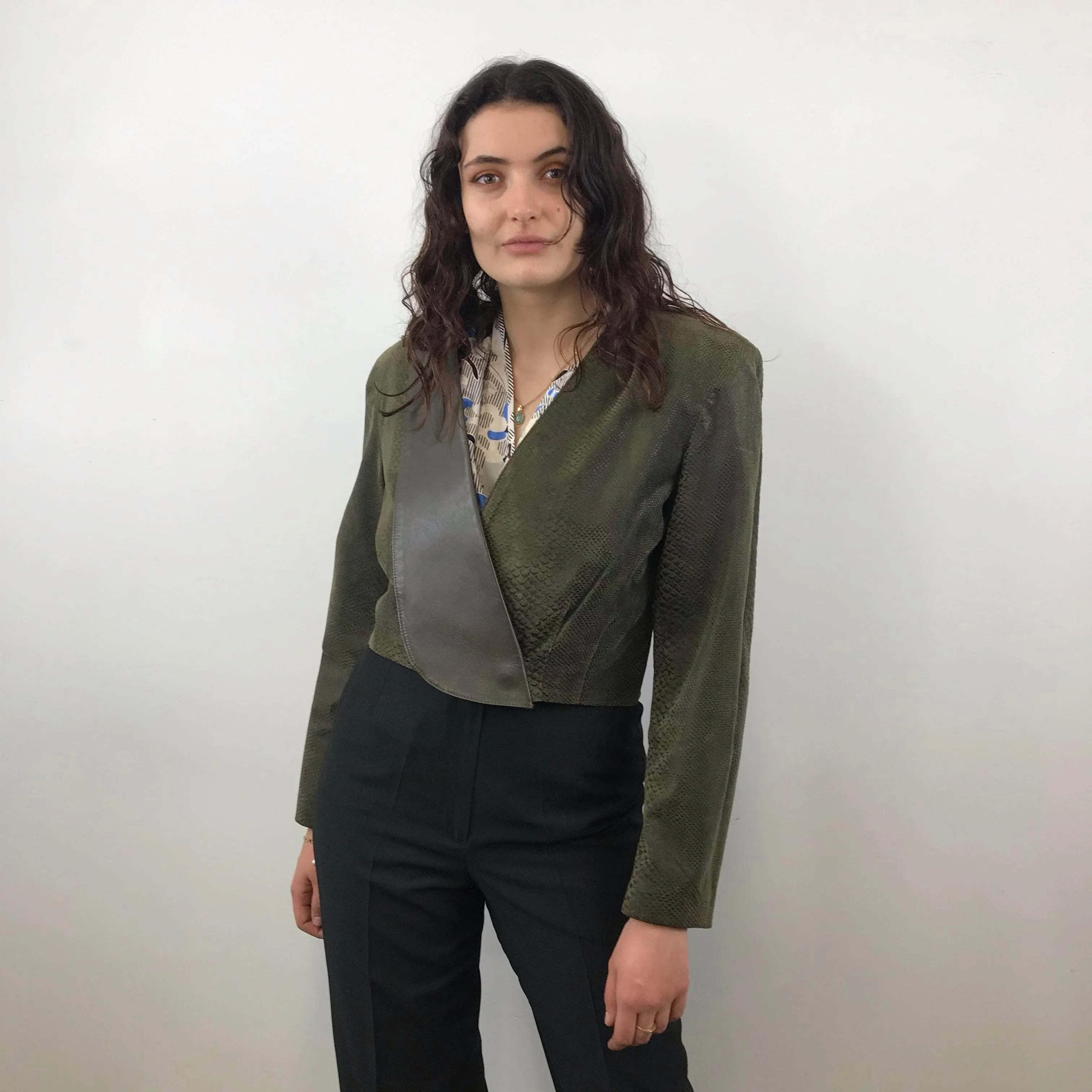 1980s Danier Cropped Leather Jacket Medium