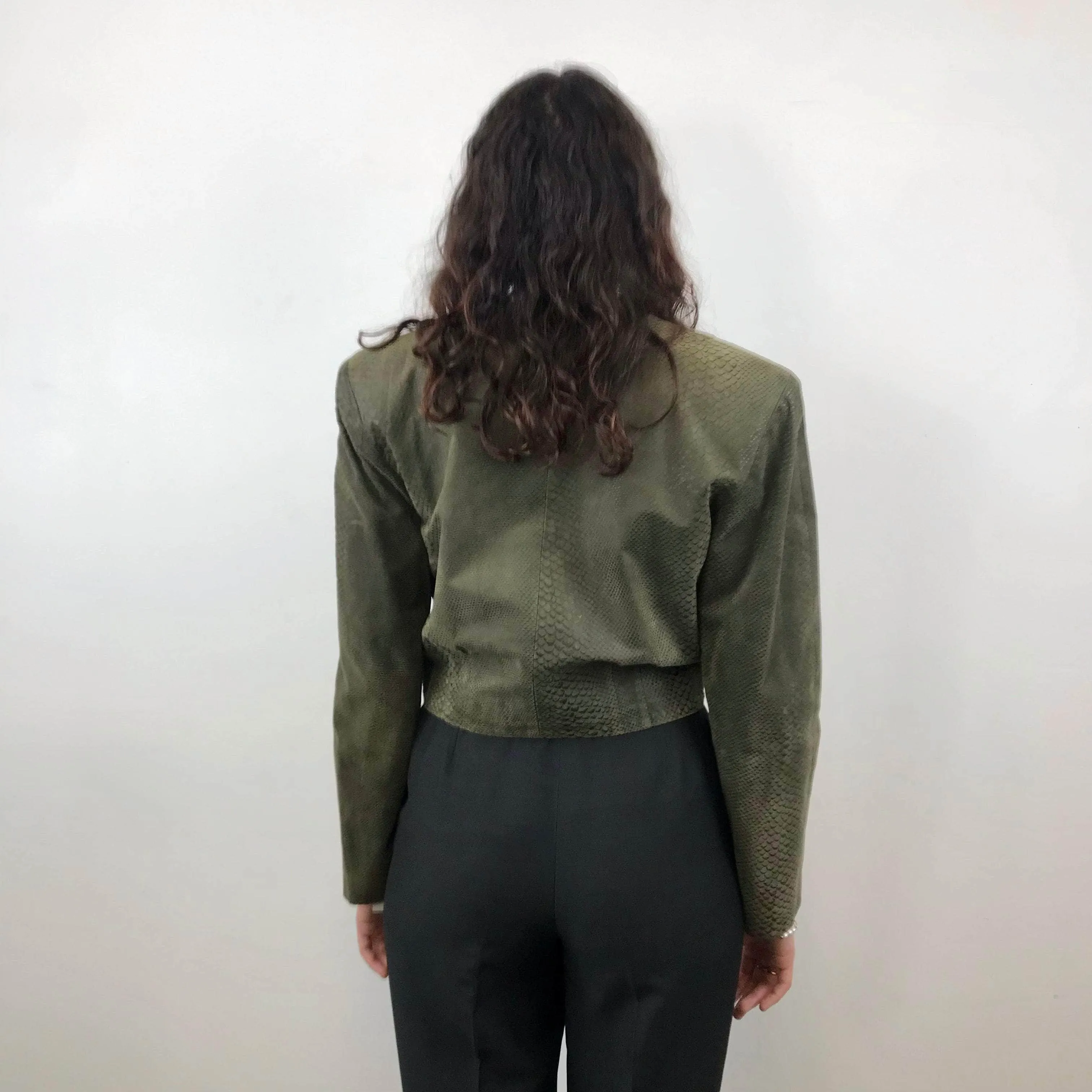 1980s Danier Cropped Leather Jacket Medium