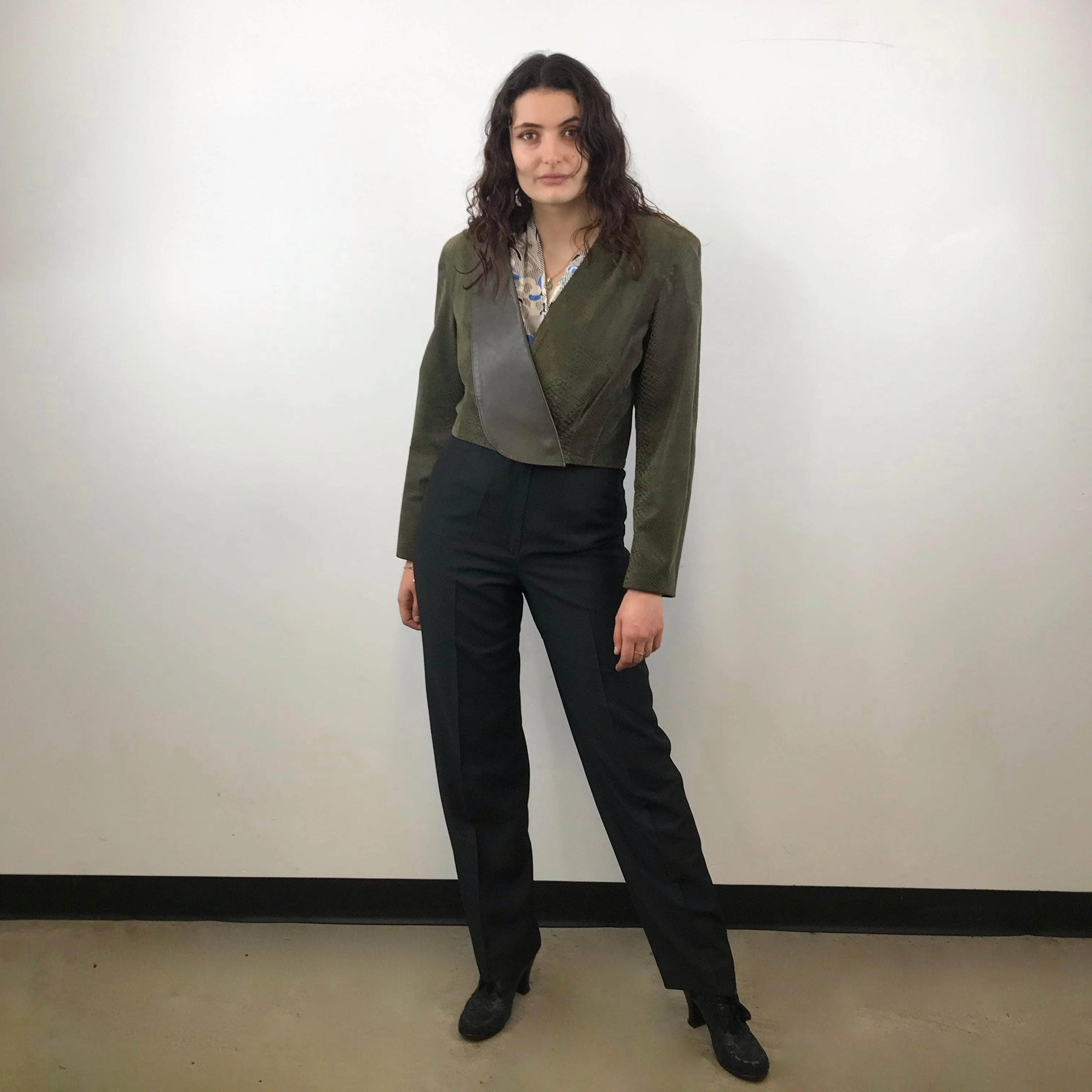1980s Danier Cropped Leather Jacket Medium