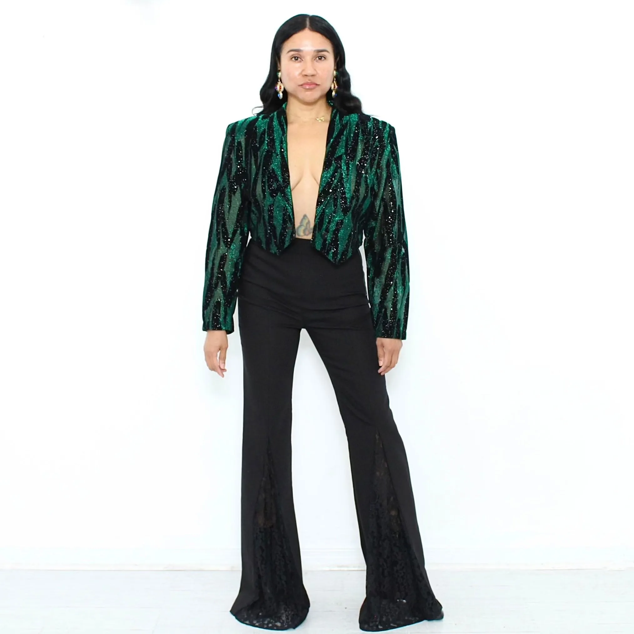 1980s Sparkly Cropped Blazer