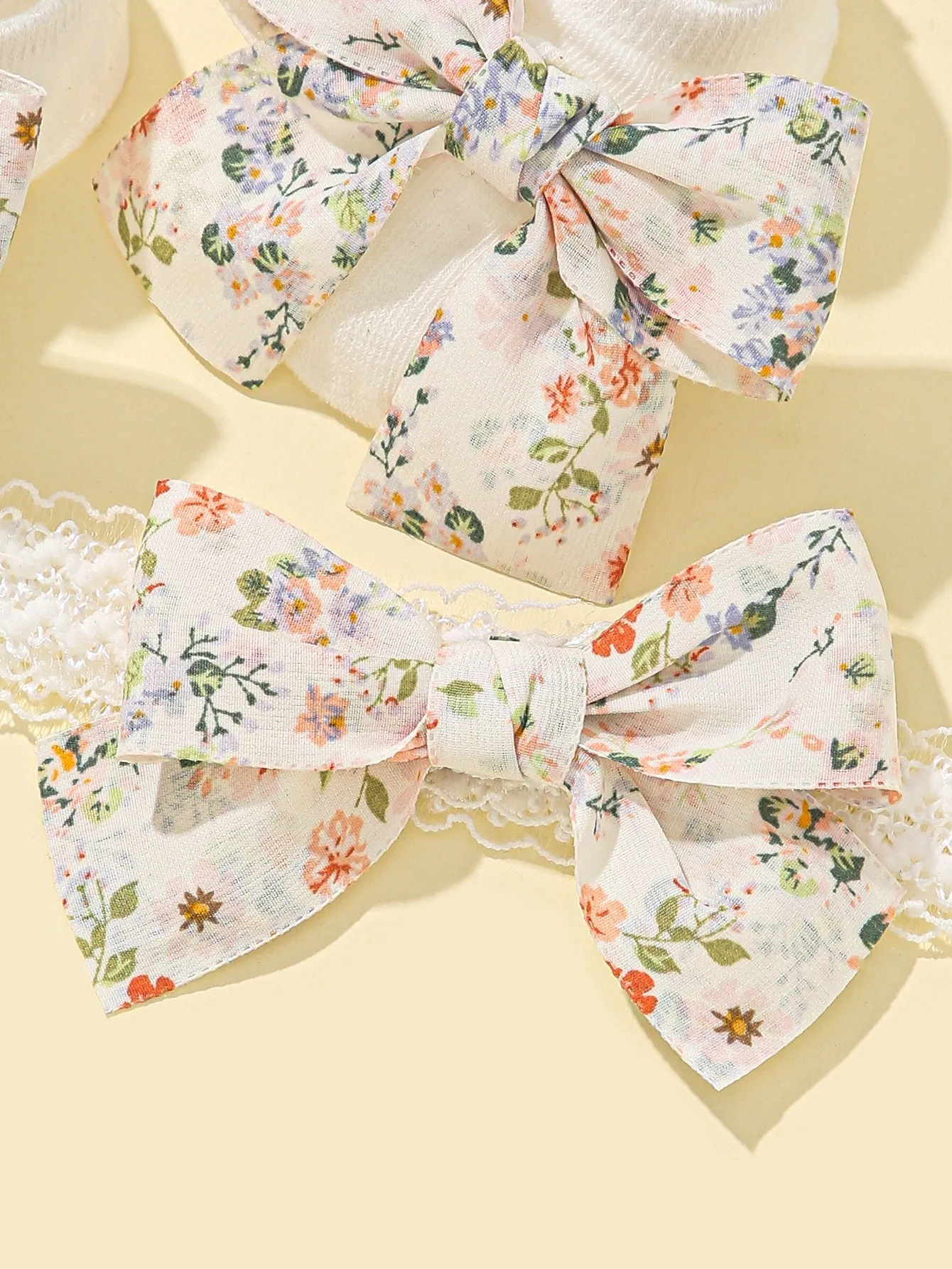 1pair Baby Flower Pattern Socks 1pc Headband