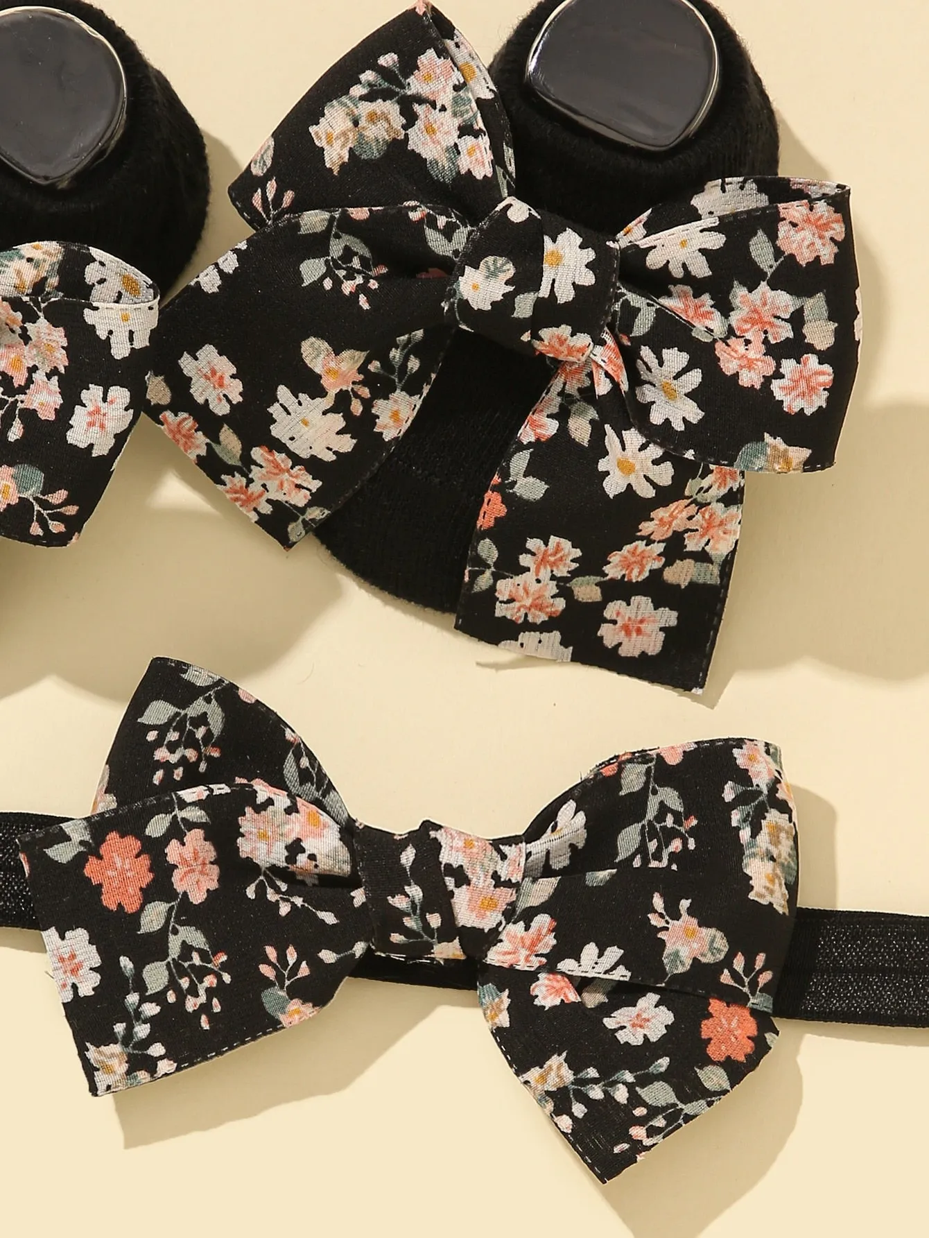 1pair Baby Flower Pattern Socks 1pc Headband