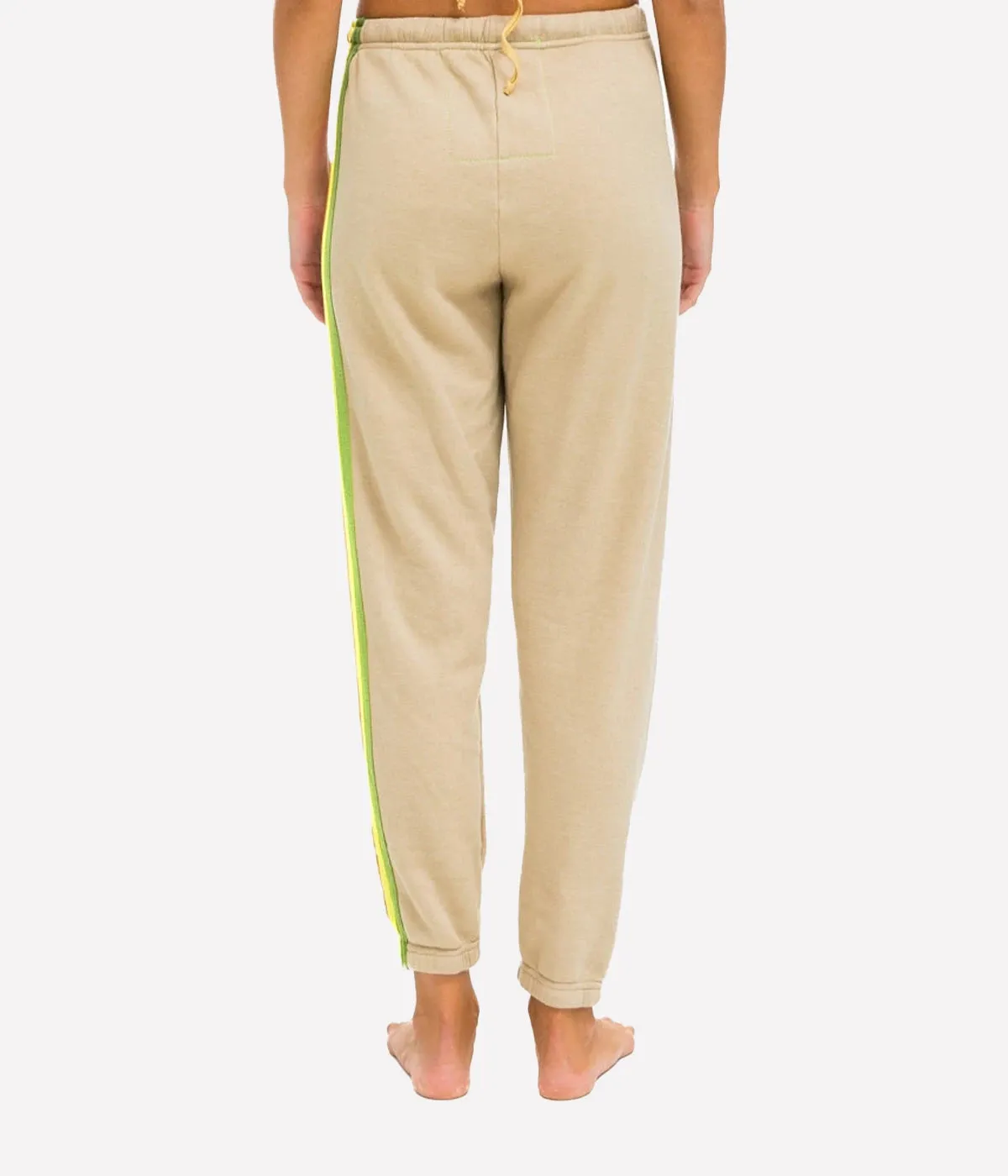 5 Stripe Sweatpant in Sand, Pink & Green