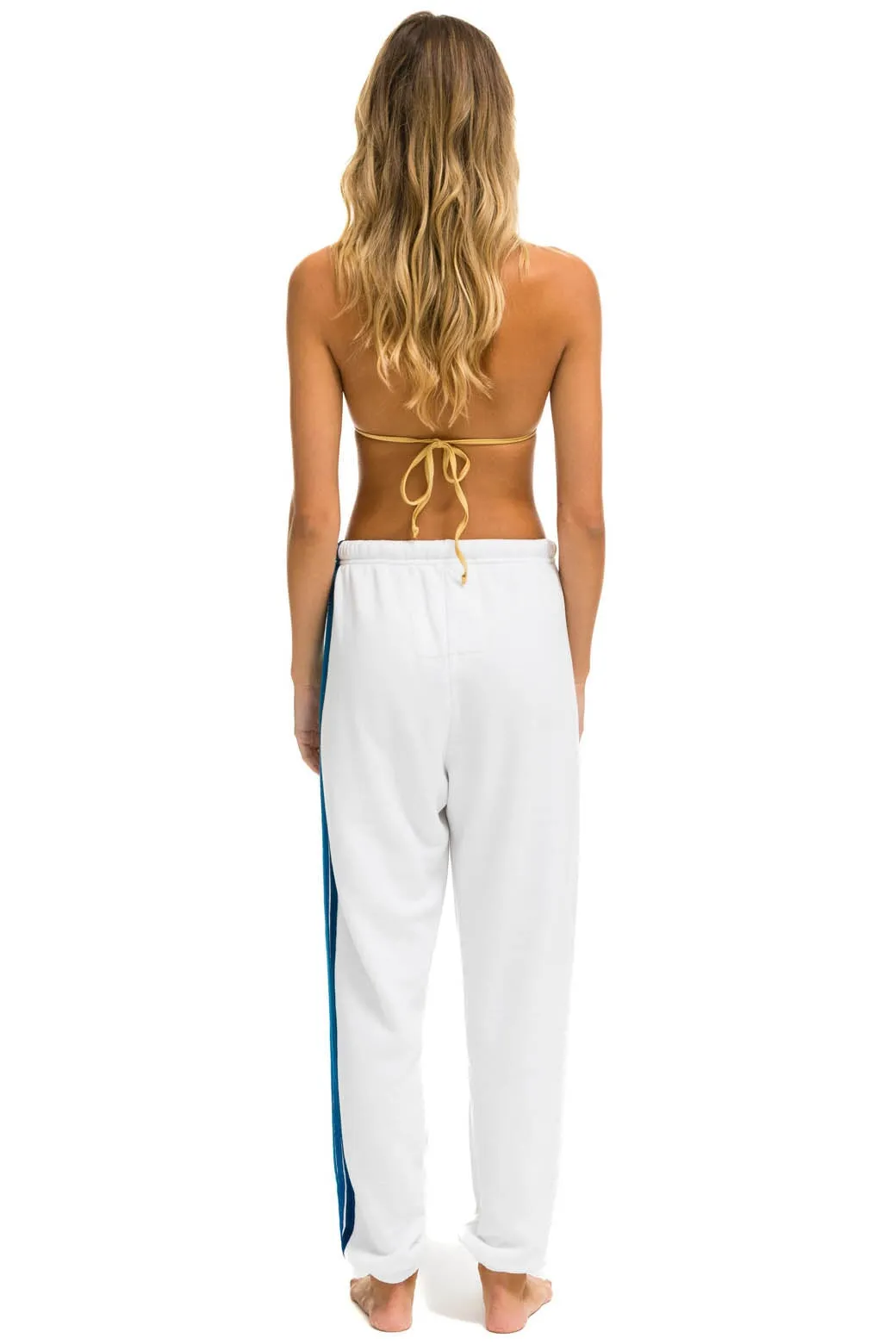 5 STRIPE SWEATPANTS - WHITE // BLUE
