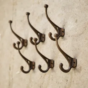 6 Cast Iron Antique Wall Mountable Coat Hooks