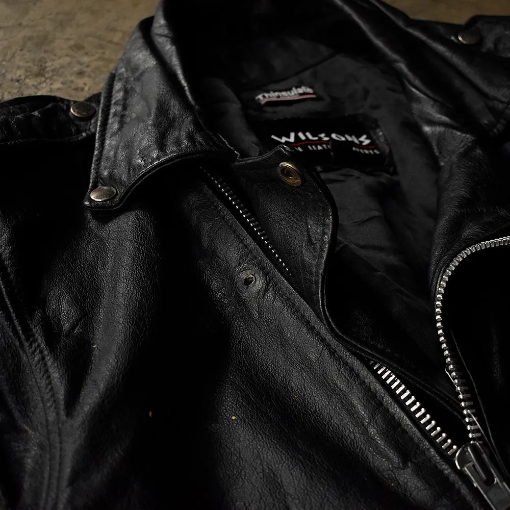 90's WILSONS Leather 3M Thinsulate ダブル ライダース レザージャケット big size！ 231019H