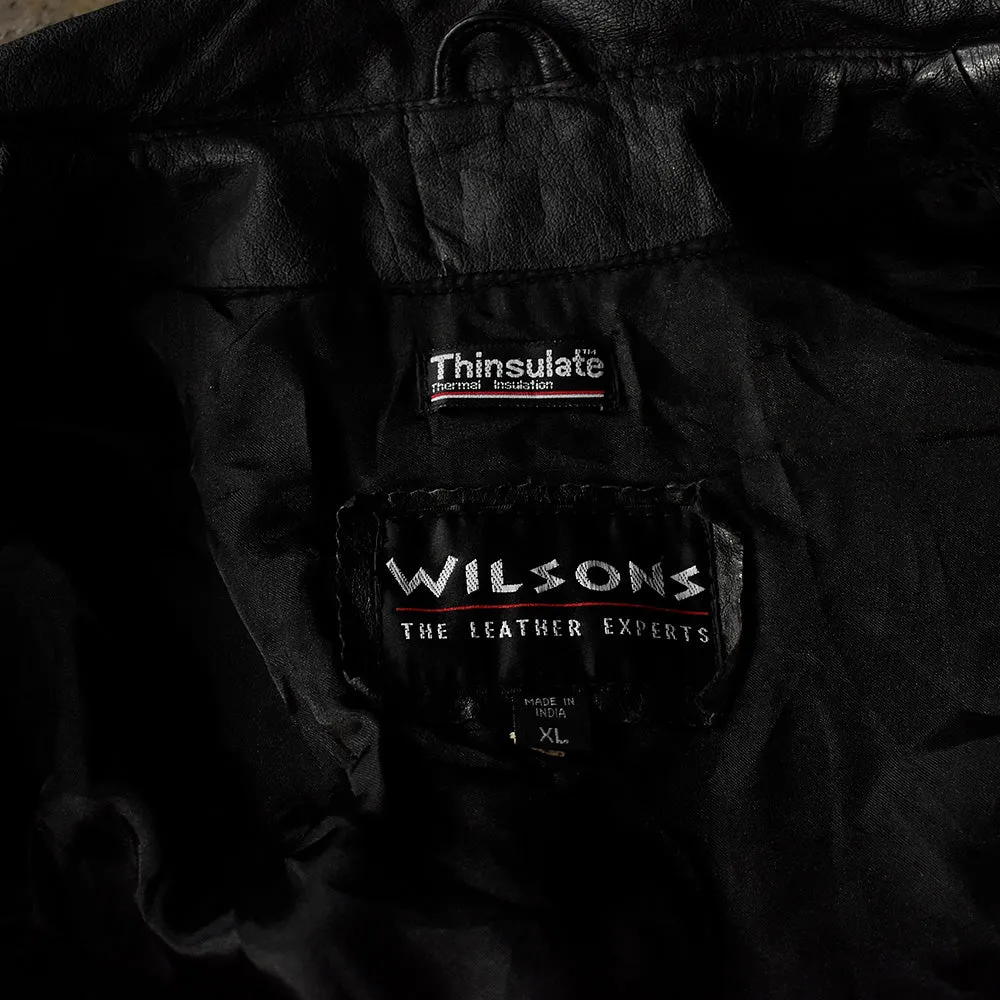 90's WILSONS Leather 3M Thinsulate ダブル ライダース レザージャケット big size！ 231019H