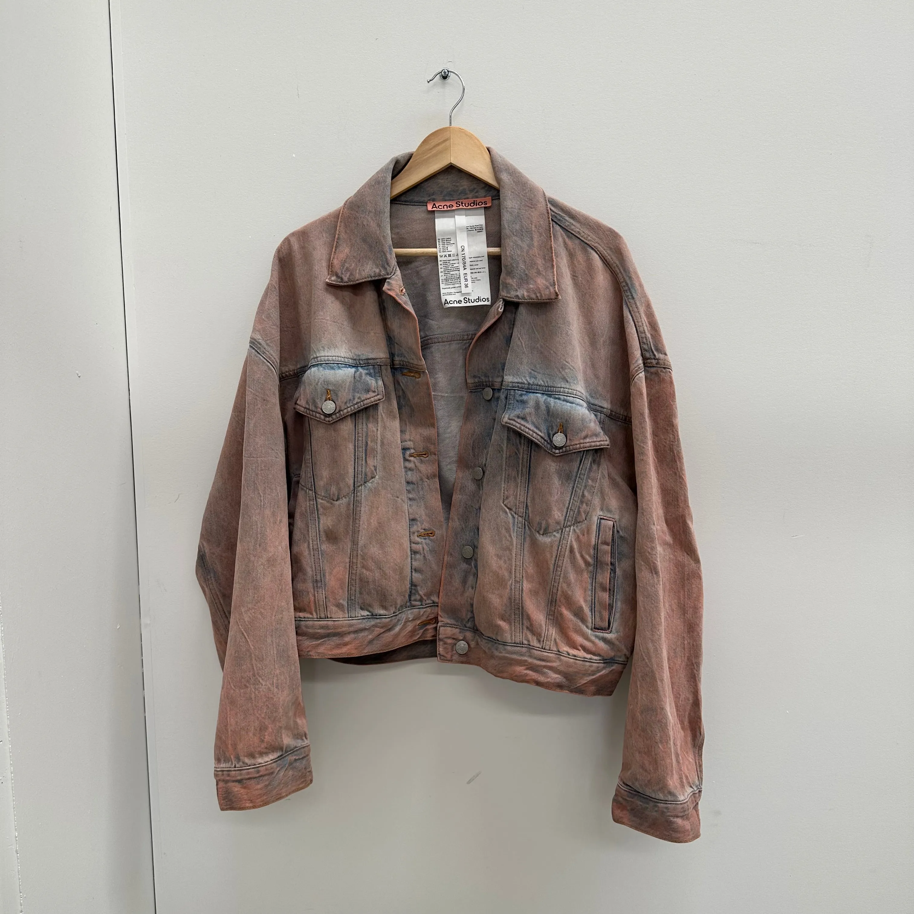 Acne Studios Relax Cropped Rocky Road Denim Jacket