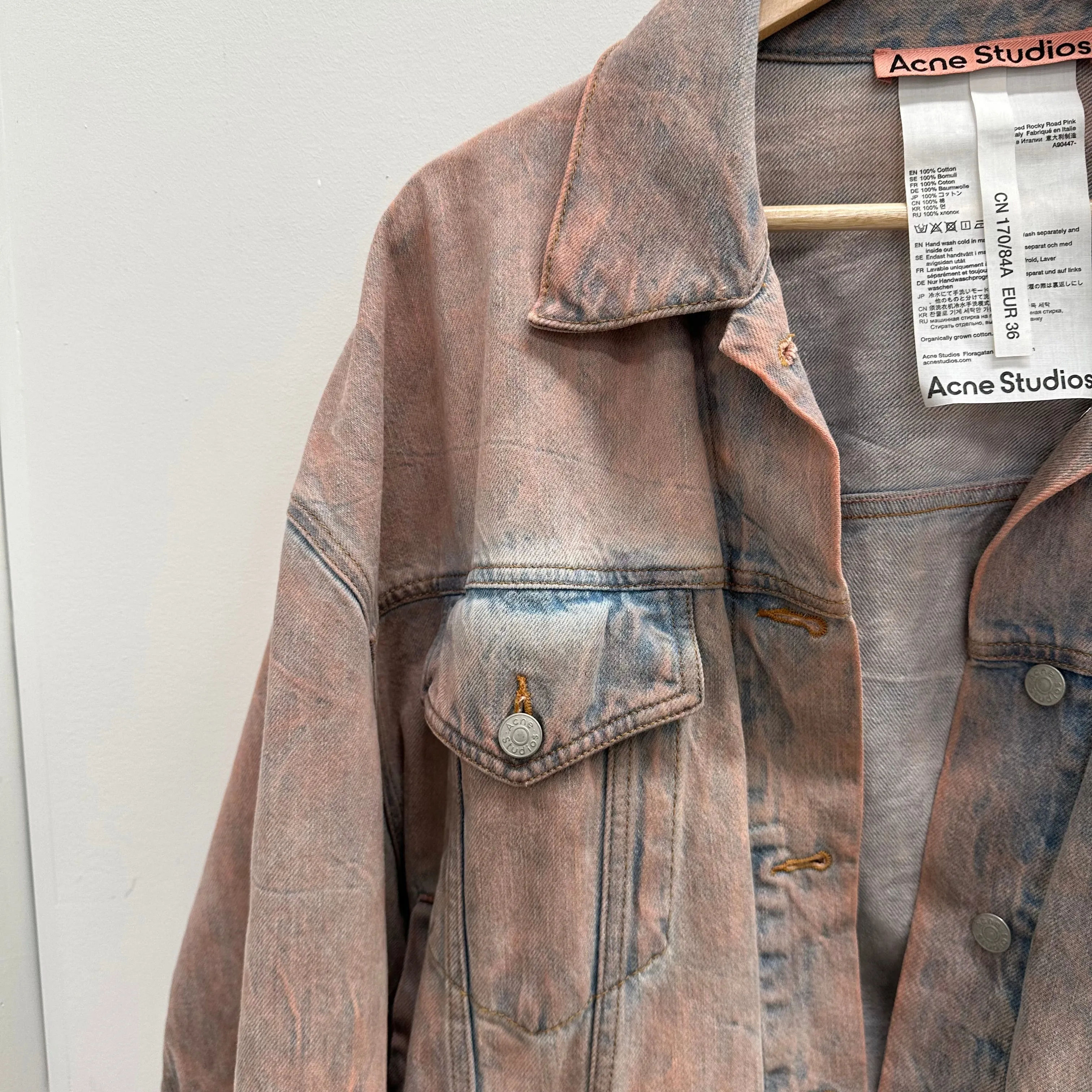 Acne Studios Relax Cropped Rocky Road Denim Jacket