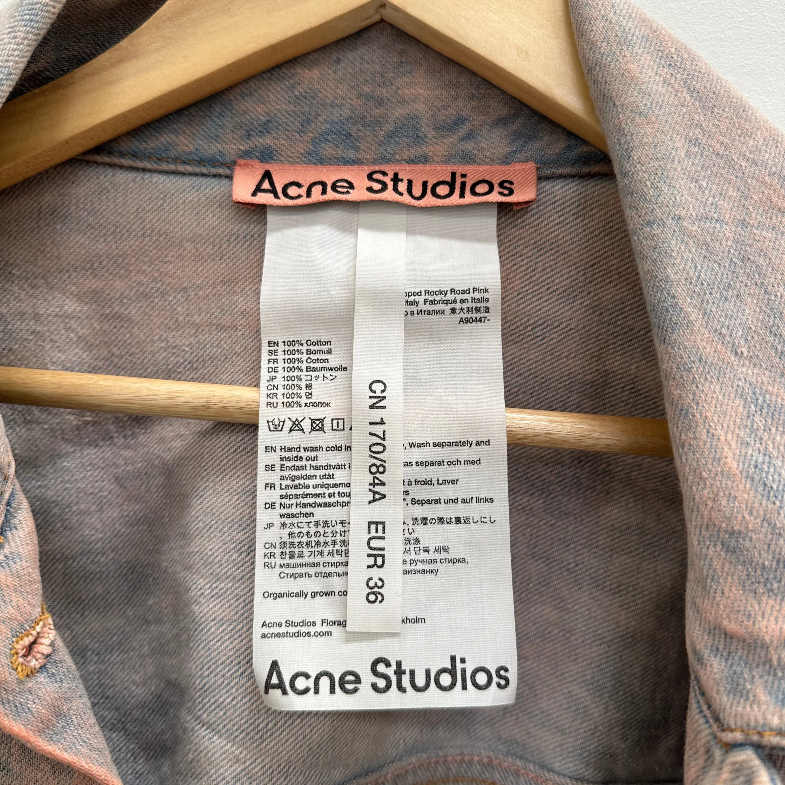 Acne Studios Relax Cropped Rocky Road Denim Jacket