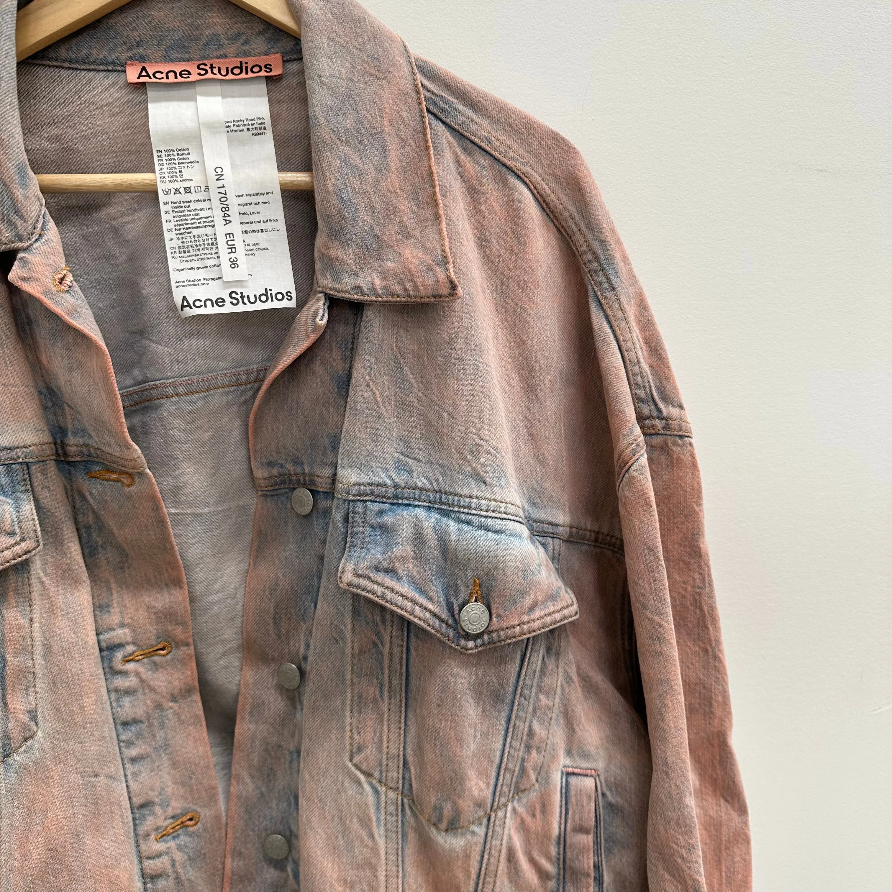 Acne Studios Relax Cropped Rocky Road Denim Jacket