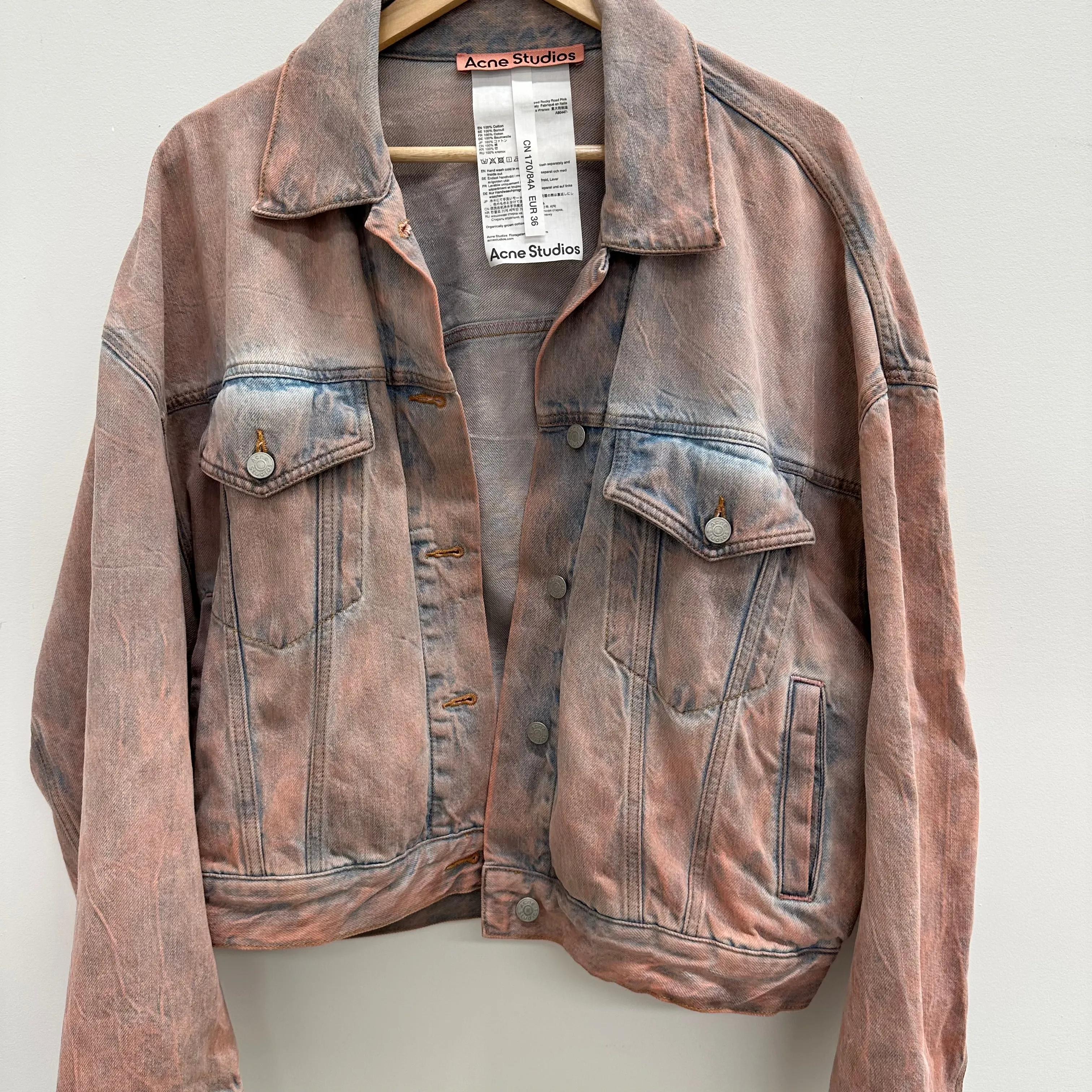 Acne Studios Relax Cropped Rocky Road Denim Jacket