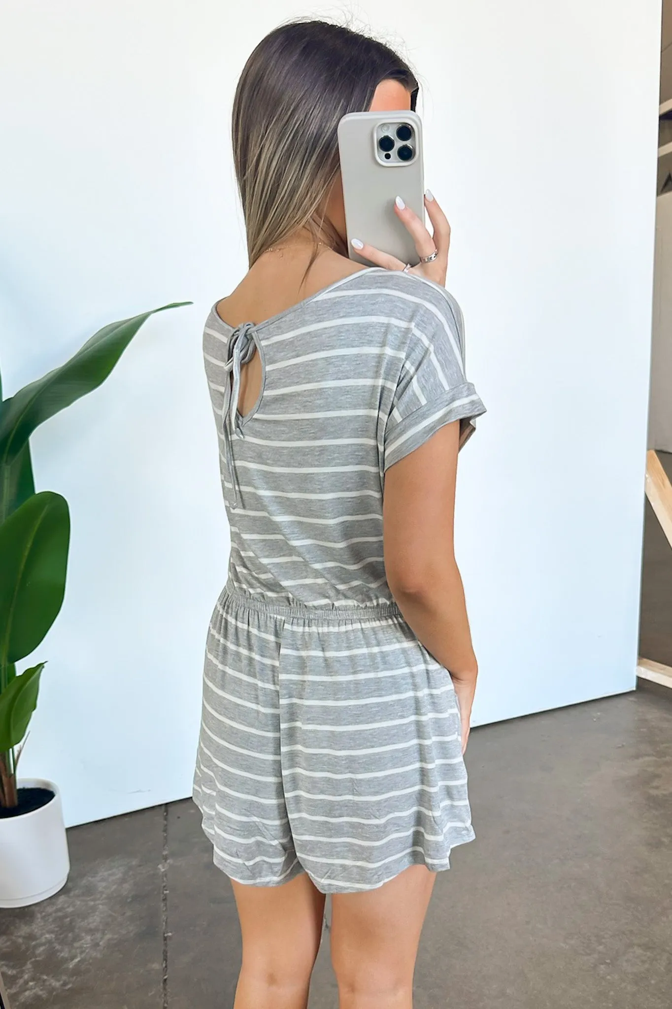 Adyn Striped Drawstring Waist Romper - FINAL SALE