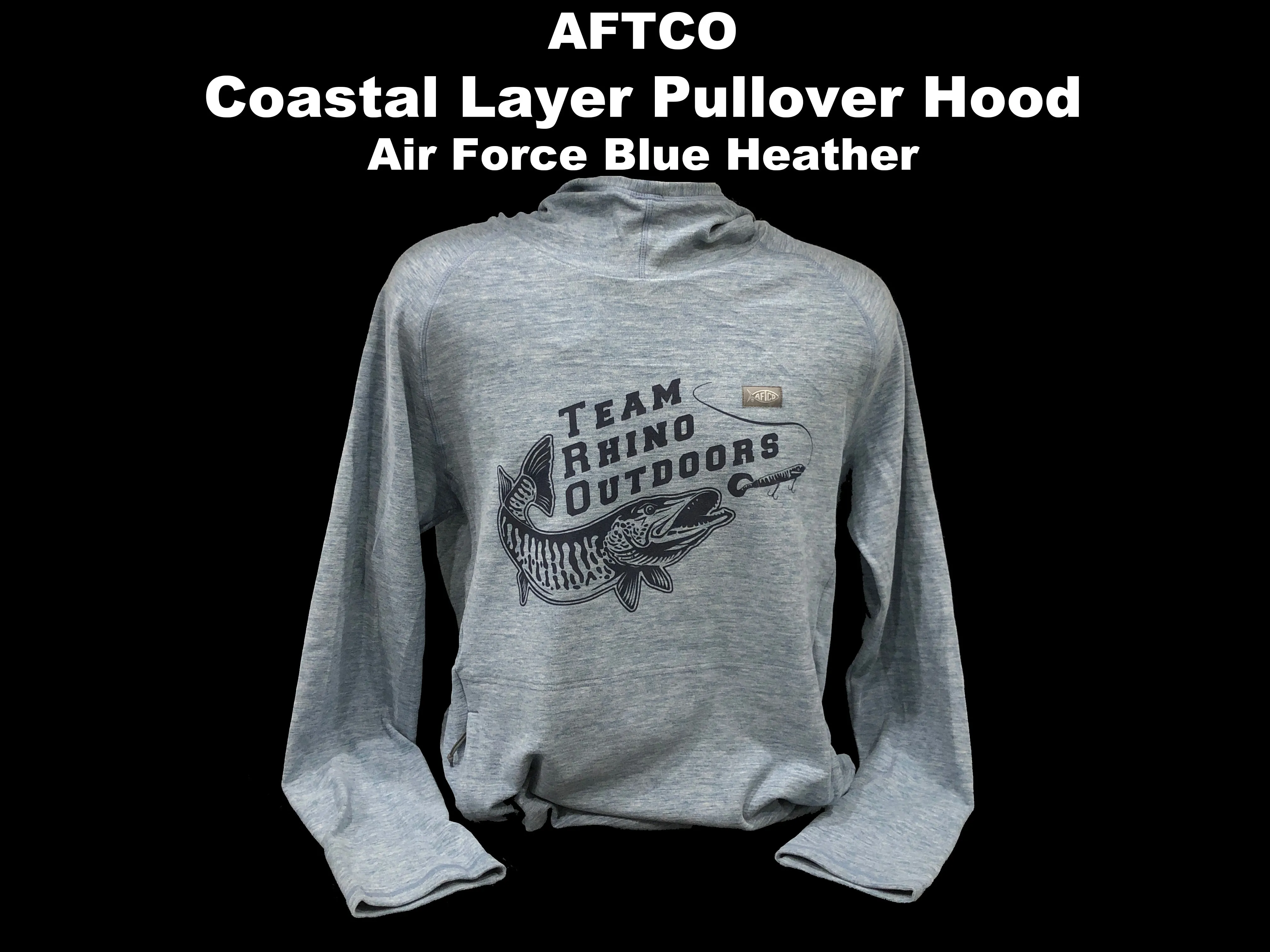 AFTCO - Coastal Layer Pullover Hood Air Force Blue Heather with TRO Logo