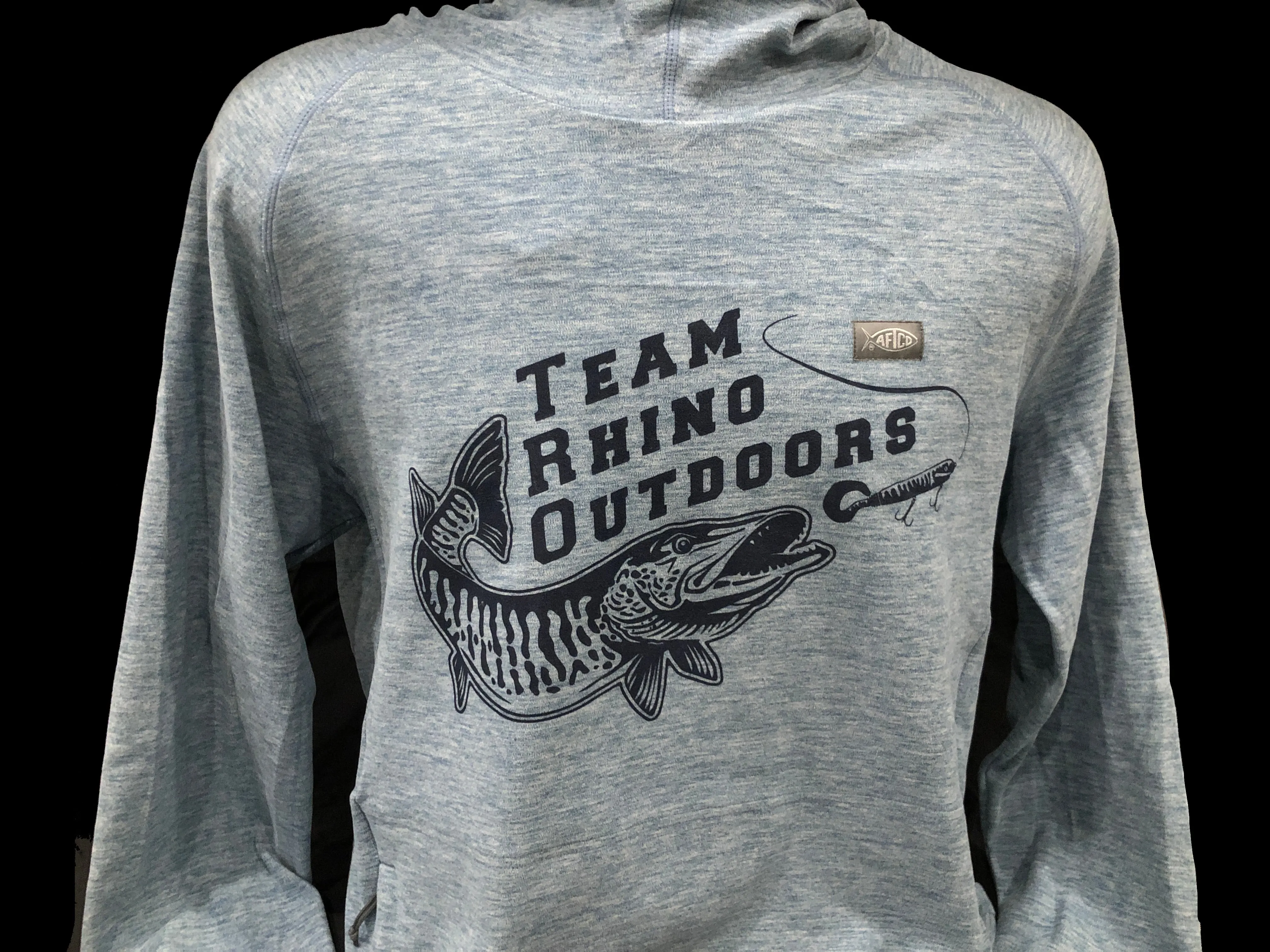 AFTCO - Coastal Layer Pullover Hood Air Force Blue Heather with TRO Logo