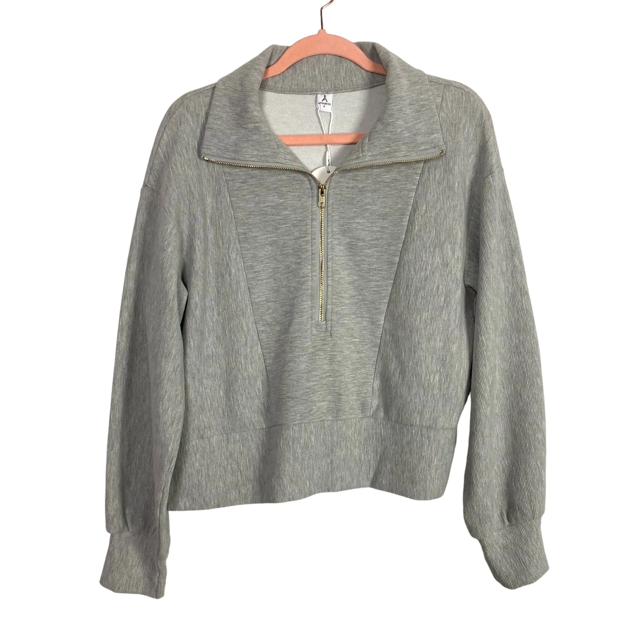Anrabess Heathered Grey Half Zip Pullover NWT- Size S