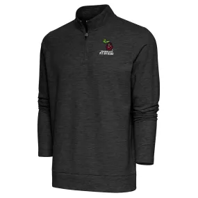 Antigua Quarter Zip Pullover - Black Heather