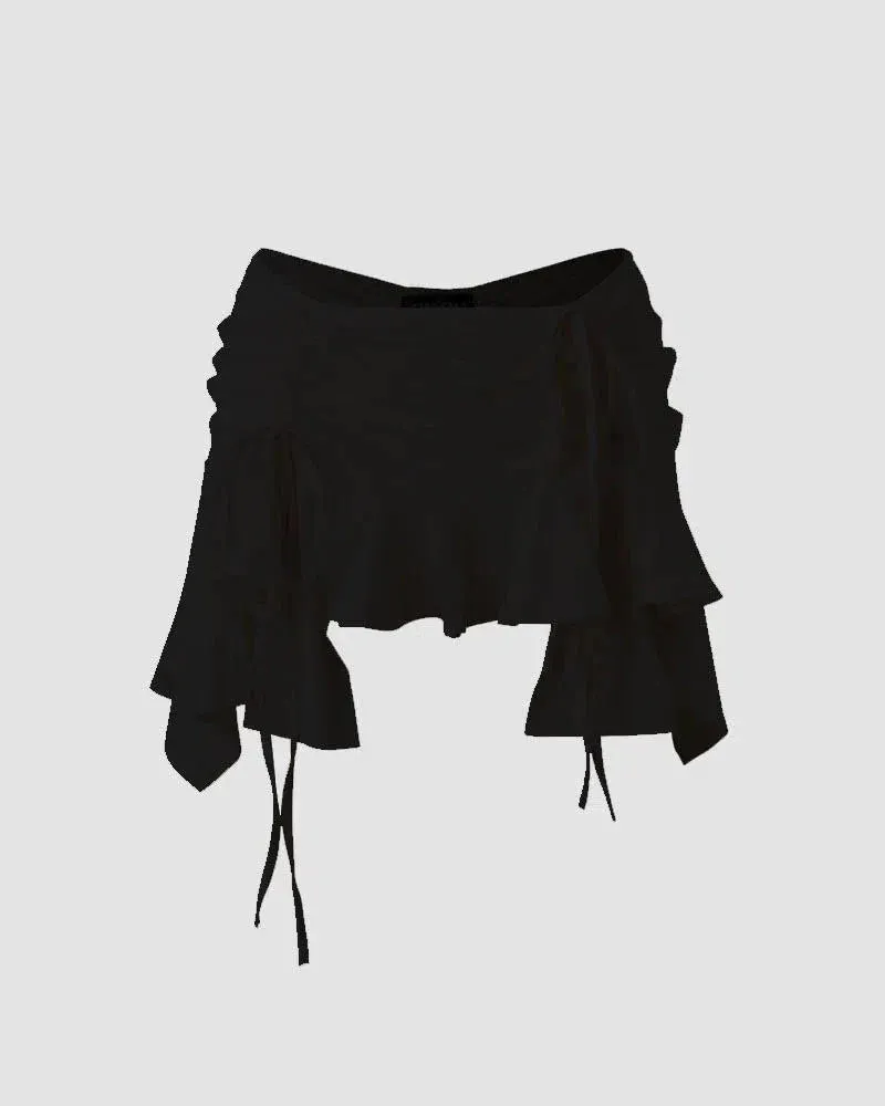 Astraelle – Dynamic hem – Ruffled asymmetrical mini skirt