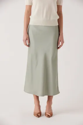 Ava Sage Satin Skirt