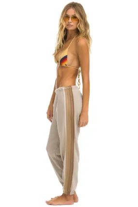 Aviator Nation 5 Stripe Sweatpants in Sand // Tan