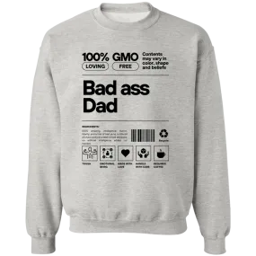 Bad Ass Dad -- Pullover Crewneck Sweatshirt 8 oz (Closeout)