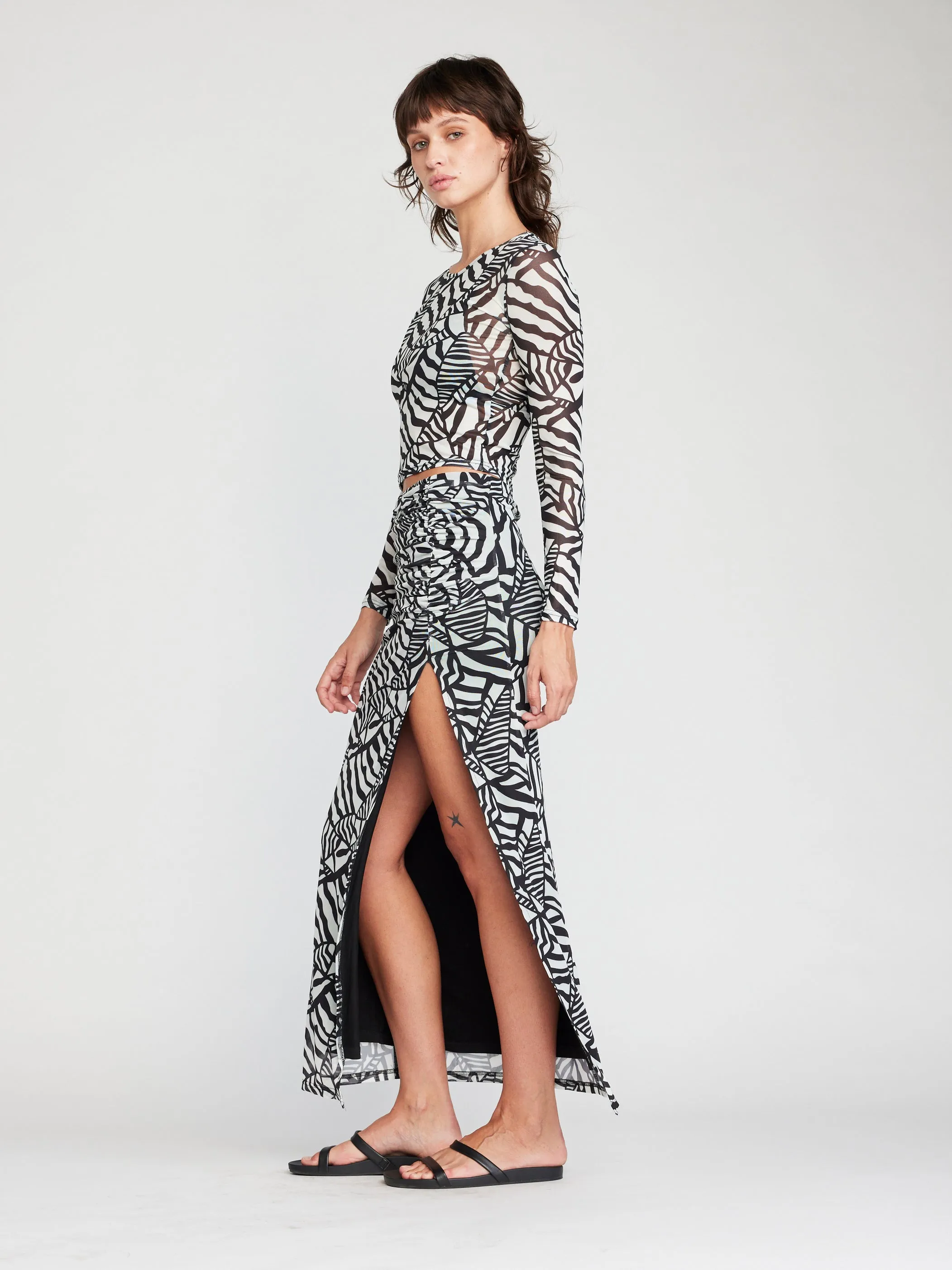 Bay Ruched Midi Skirt
