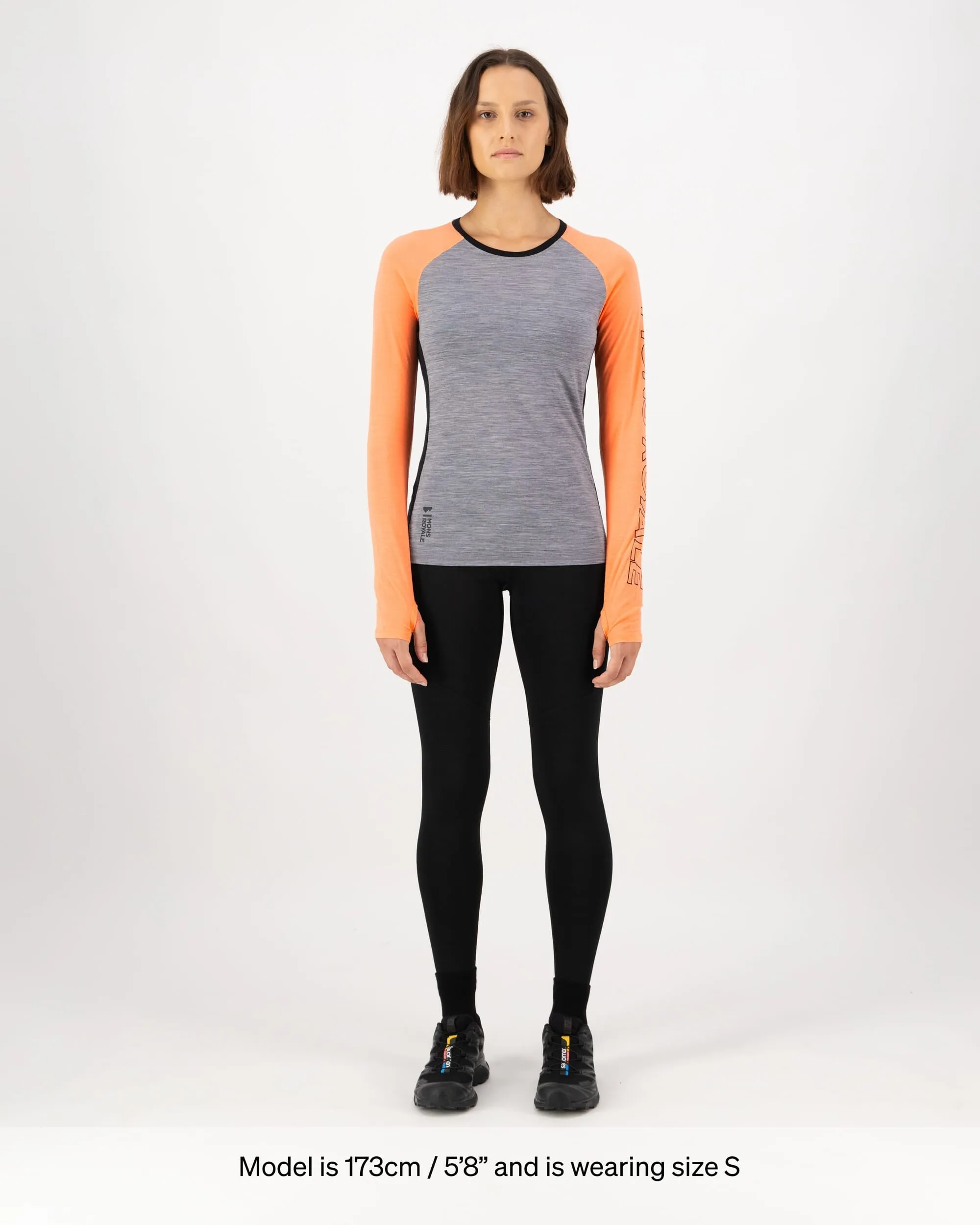 Bella Merino Long Sleeve - Grey Heather / Punch