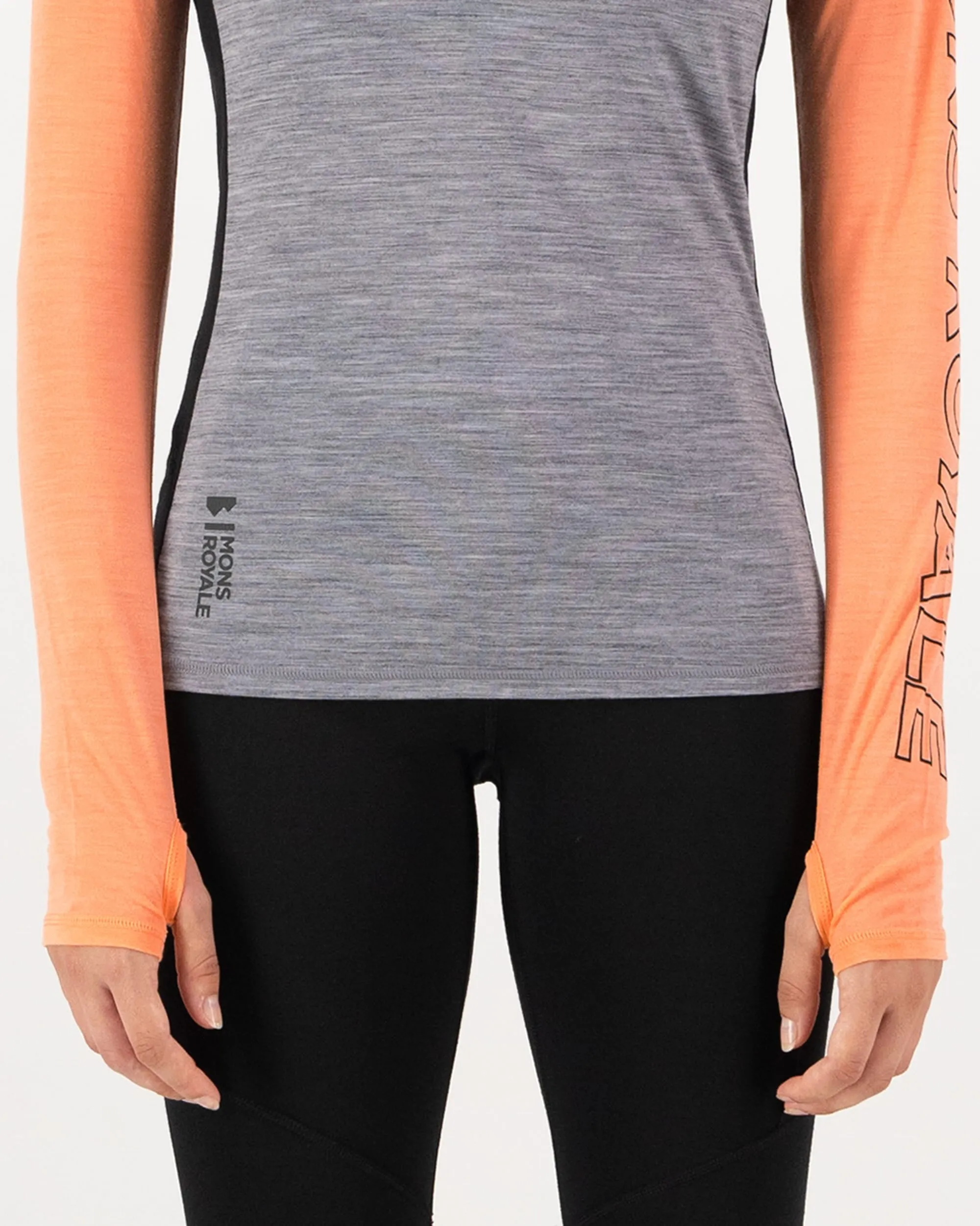 Bella Merino Long Sleeve - Grey Heather / Punch