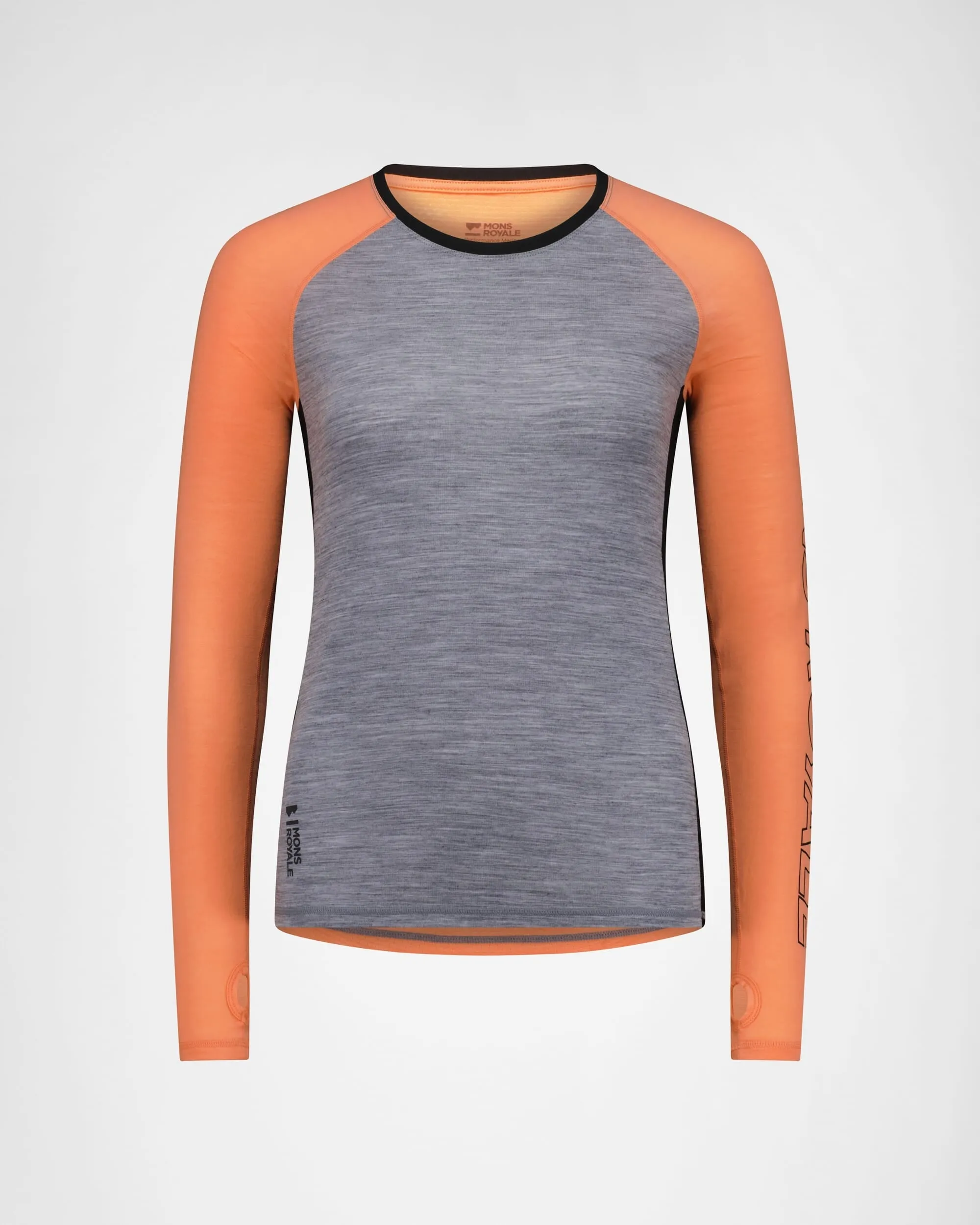 Bella Merino Long Sleeve - Grey Heather / Punch