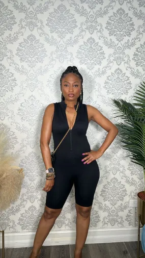 BLACK BODYCON ROMPER