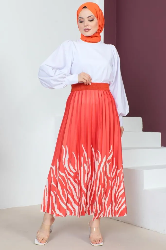 BNG Women Patterned Hijab Skirt Pomegranate Flower - Clermont