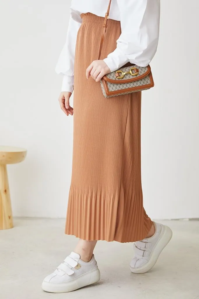 BNG Women - Pleated Hijab Skirt Beige - Clermont