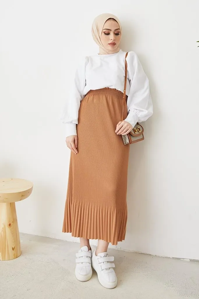 BNG Women - Pleated Hijab Skirt Beige - Clermont