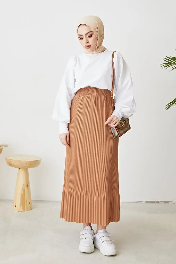 BNG Women - Pleated Hijab Skirt Beige - Clermont