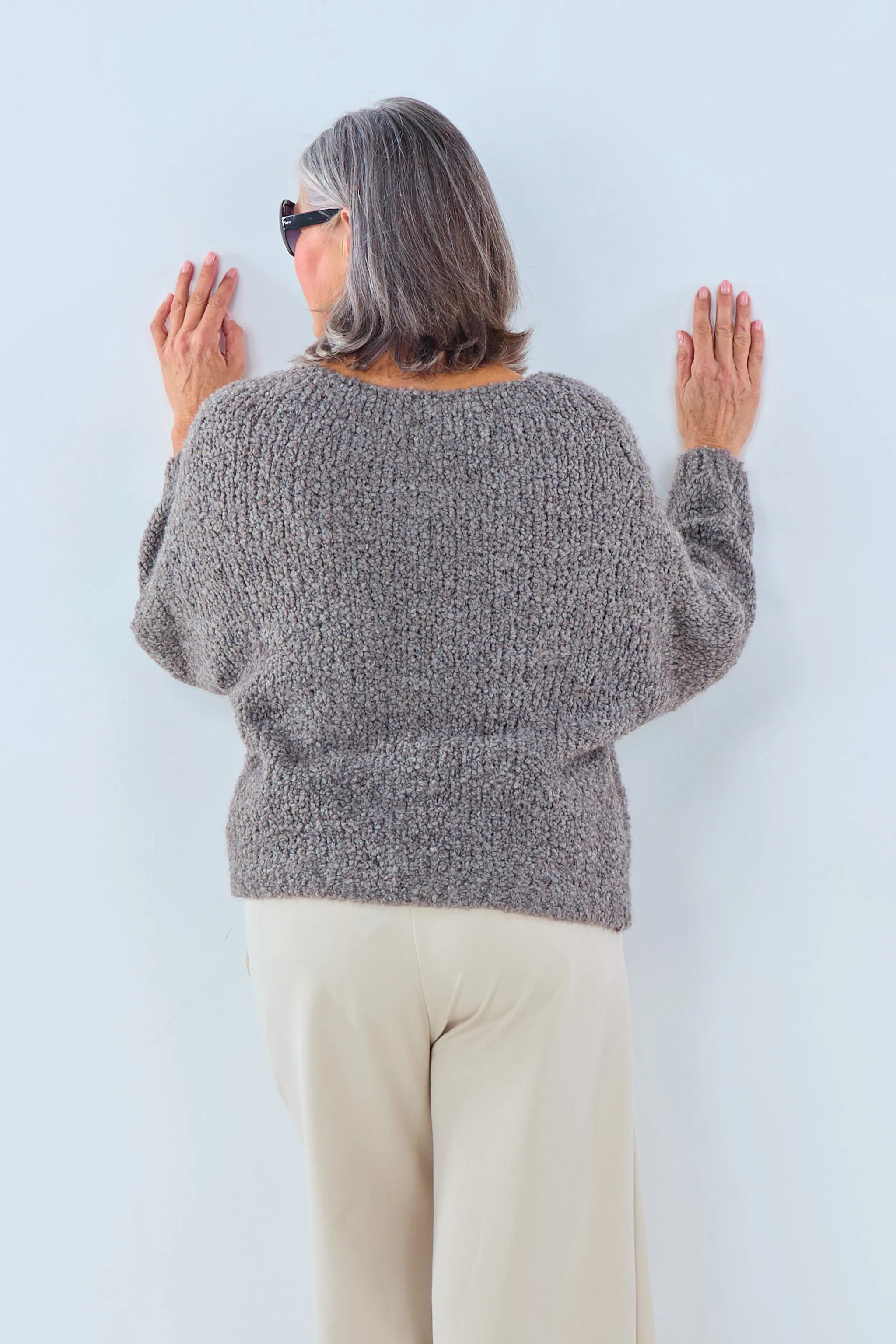 Bouclé Pulli PERFECT-Flock, taupe