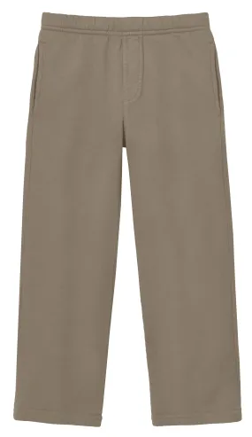 Boys Lightweight Soft Cotton  Fleece Straight Leg Pocket Pant | Dark Khaki