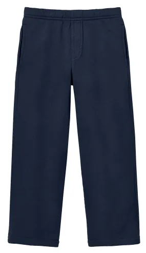 Boys Lightweight Soft Cotton  Fleece Straight Leg Pocket Pant | Dark Navy