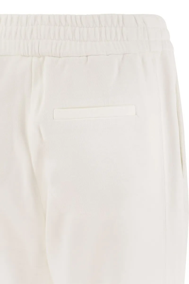 BRUNELLO CUCINELLI Elegant White Cotton Sweatpants