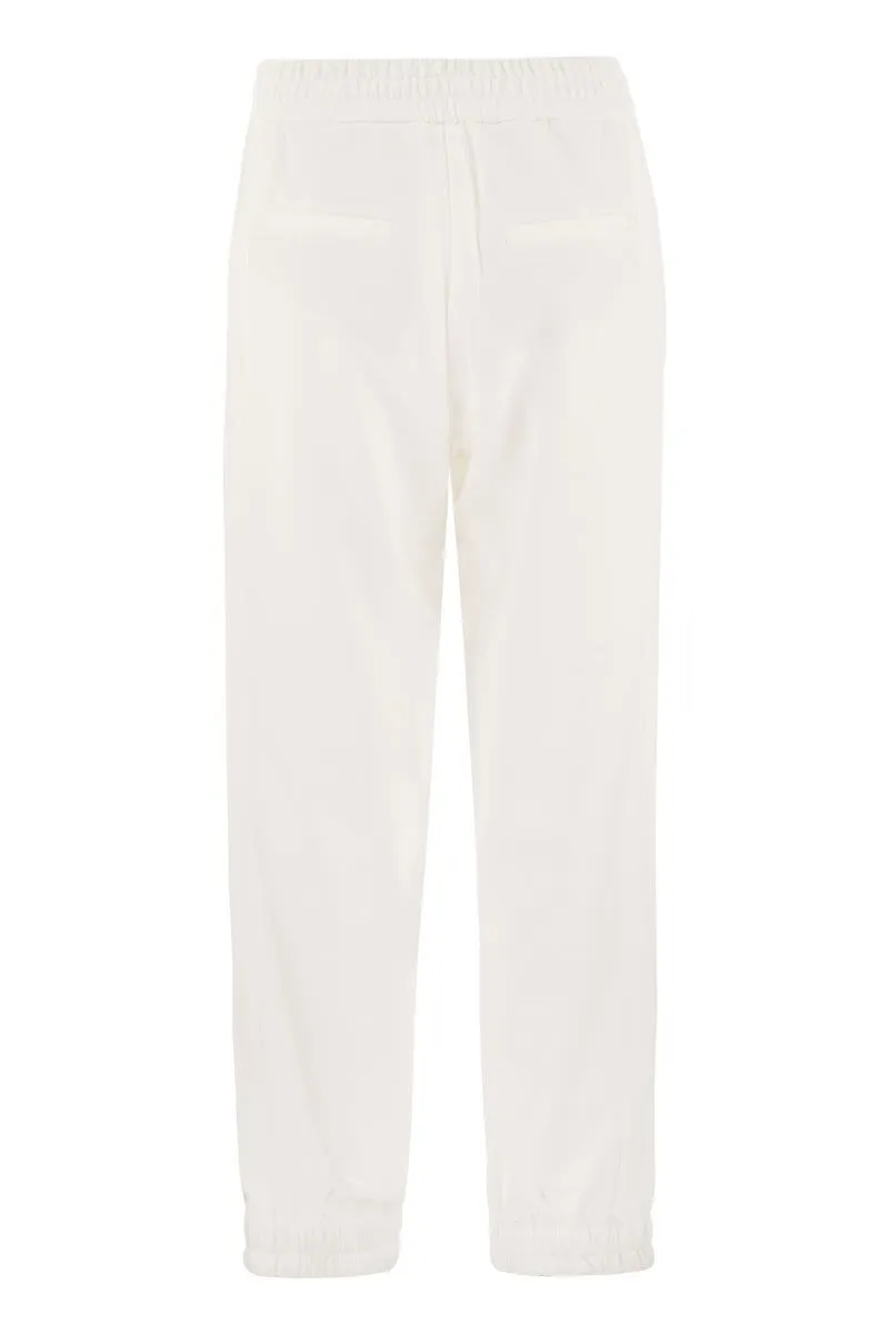 BRUNELLO CUCINELLI Elegant White Cotton Sweatpants