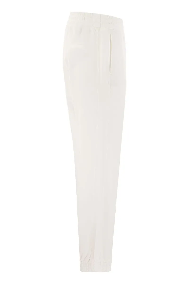 BRUNELLO CUCINELLI Elegant White Cotton Sweatpants