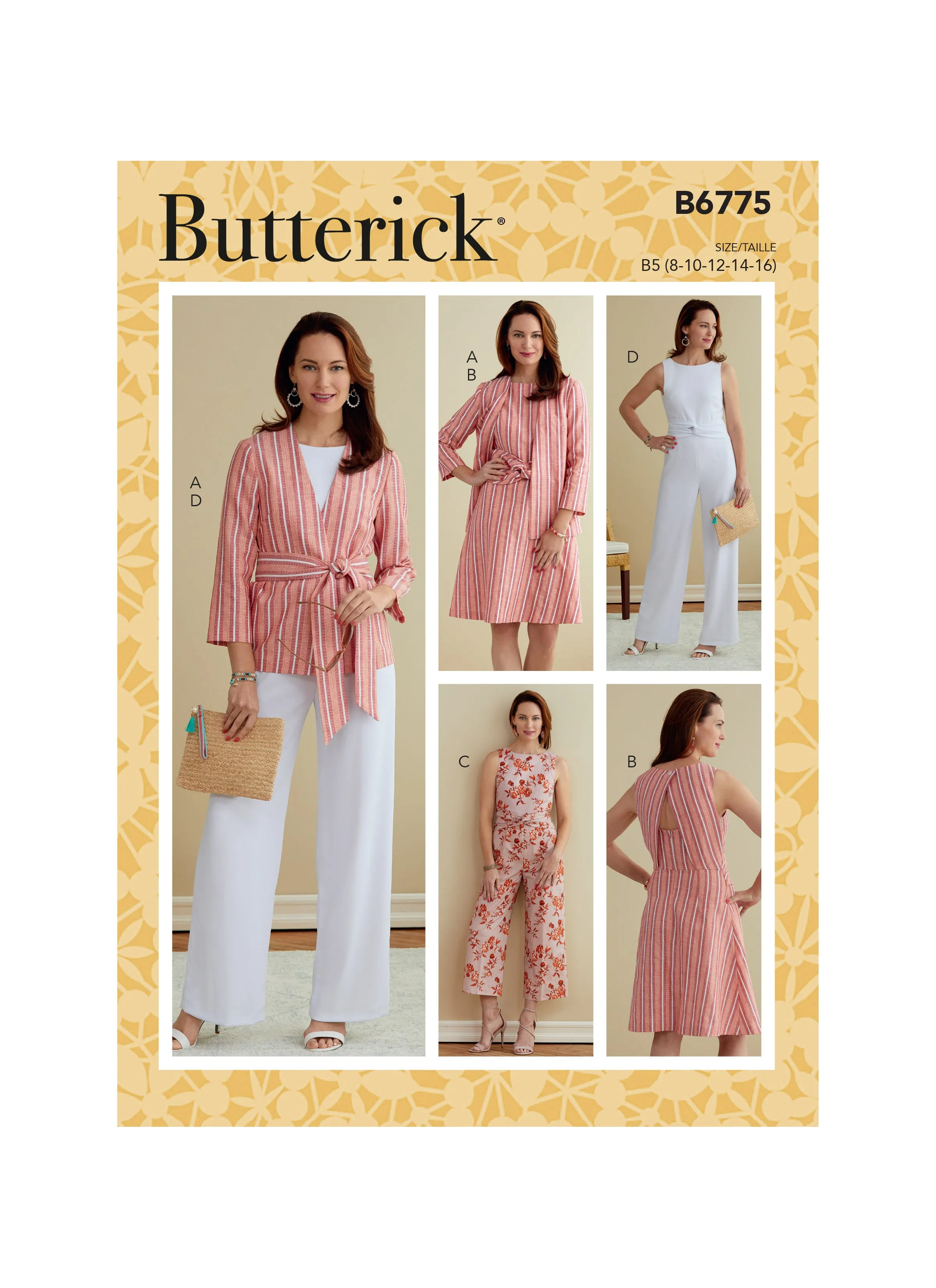 Butterick sewing pattern 6775 Jacket, Dress and Jumpsuits