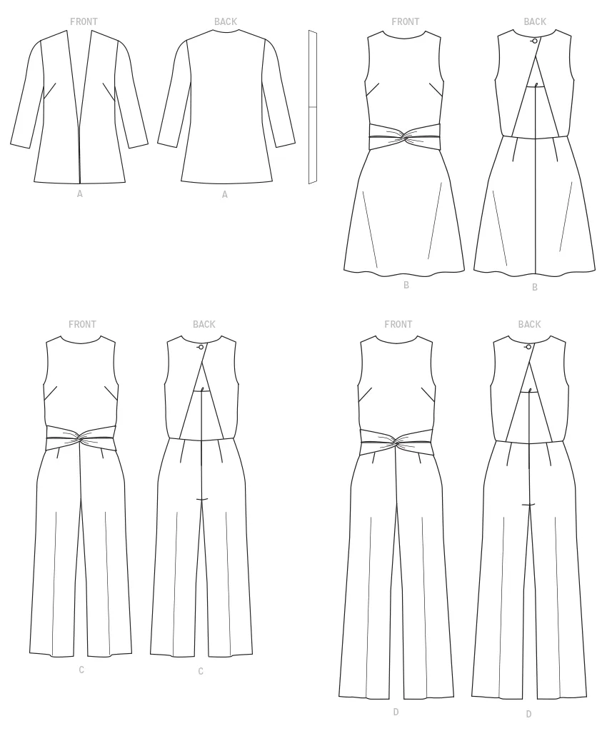 Butterick sewing pattern 6775 Jacket, Dress and Jumpsuits