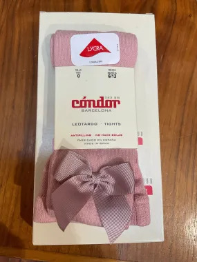 Condor pale Pink Tights with bow