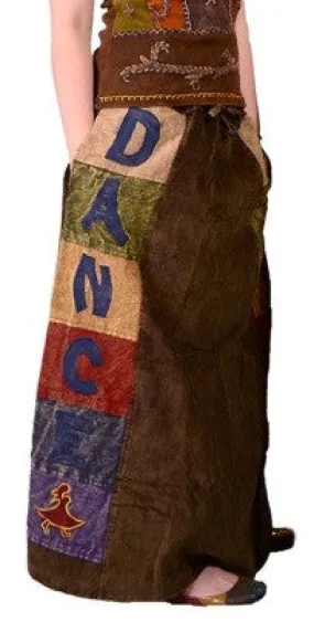 Corduroy Patchwork Love Skirt