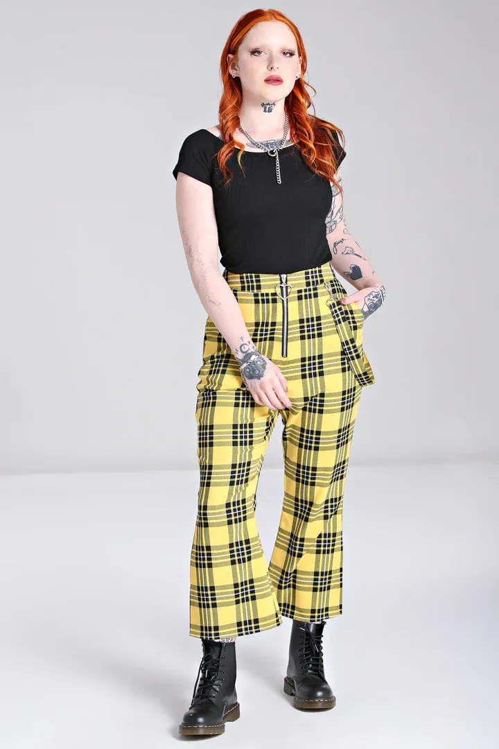 Corey Yellow Plaid Trousers