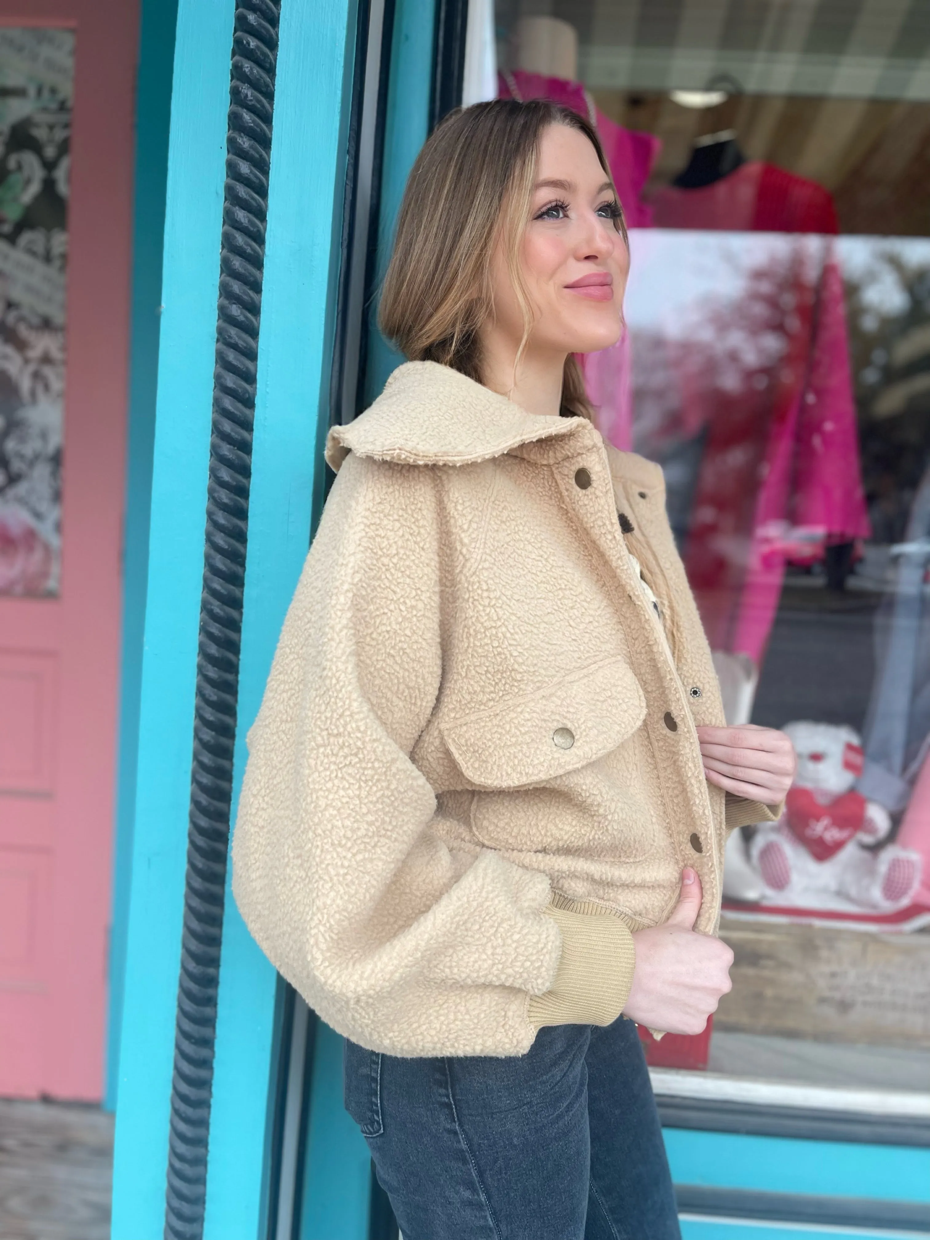 Cream Sherpa Jacket